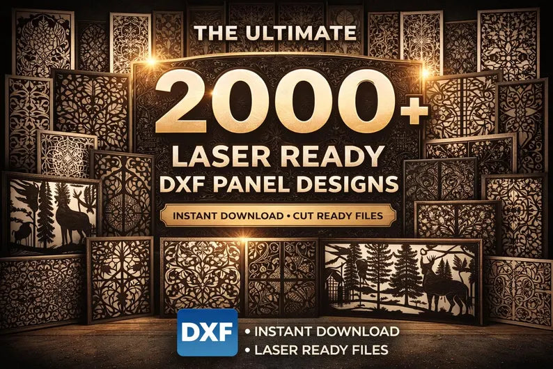 Premium Pack: 2000+ Decorative Metal DXF Designs for CNC Cutting
