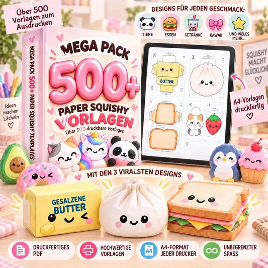 MEGA PACK 500+ PAPER-SQUISHY-VORLAGEN | Druckbares PDF-Set 1:1