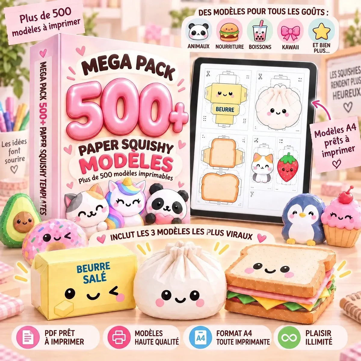 MEGA PACCHETTO DI OLTRE 500 MODELLI PAPER SQUISHY | Kit PDF stampabile in scala 1:1